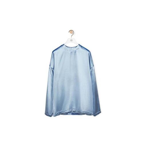 로에베 남성 티셔츠 맨투맨 Open back top in velvet Riviera Blue H526Y05WCC-5012