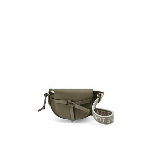 로에베 여성 벨트백 Mini Gate Dual bag in soft calfskin&amp;jacquard Autumn Green A650N46X13-4357