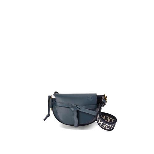 로에베 여성 벨트백 Mini Gate Dual bag in soft calfskin&amp;jacquard Onyx Blue A650N46X13-1809