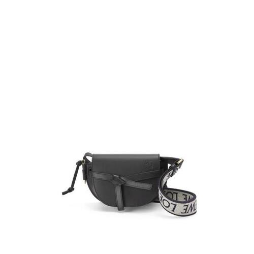 로에베 여성 벨트백 Mini Gate Dual bag in soft calfskin&amp;jacquard Black A650N46X13-1100