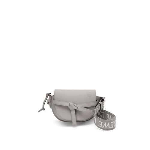 로에베 여성 벨트백 Mini Gate Dual bag in soft calfskin&amp;jacquard Pearl Grey A650N46X13-1150