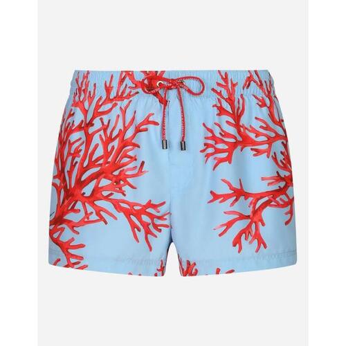 돌체앤가바나 남성 비치웨어 Short swim trunks with coral print M4A06THSMBJHC3VK