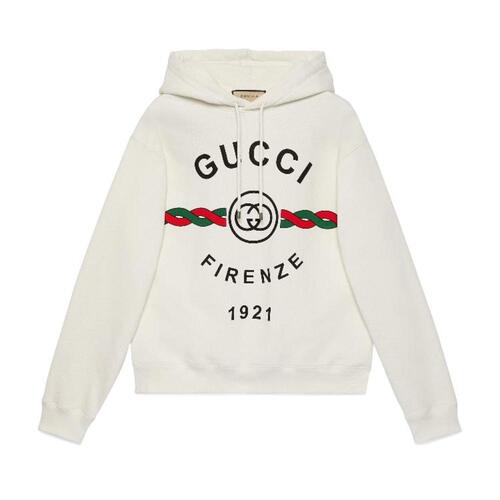 구찌 남성 후드티 후드집업 646953 XJD7O 9095 Cotton Gucci Firenze 1921 hooded sweatshirt