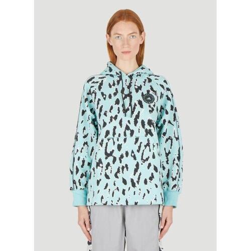 스텔라맥카트니 여성 스포츠 아웃도어 Leopard Print Hooded Sweatshirt in Blue asm0247015blu
