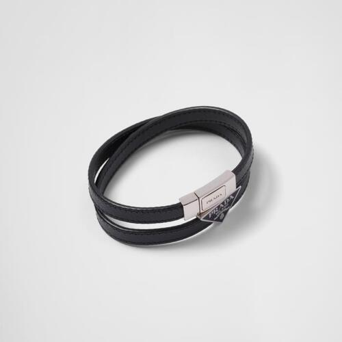 프라다 남성 팔찌 2IB286_053_F0002 Saffiano Leather Bracelet