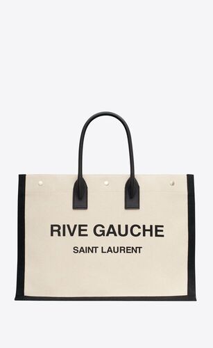 생로랑 남성 토트백 탑핸들백 509415FAAVU9083 rive gauche large tote bag in canvas and smooth leather