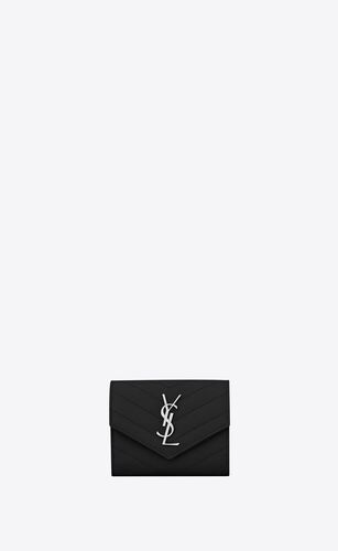 생로랑 여성 반지갑 403943BOW021000 cassandre matelasse compact tri fold wallet in grain de poudre embossed leather