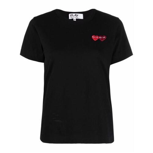 꼼데가르송 여성 블라우스 셔츠 더블 하트 티셔츠 P1T225