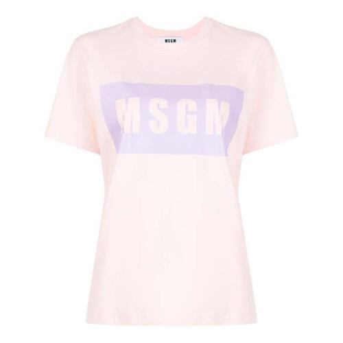 MSGM 여성 블라우스 셔츠 로고 프린트 티셔츠 3241MDM520227298