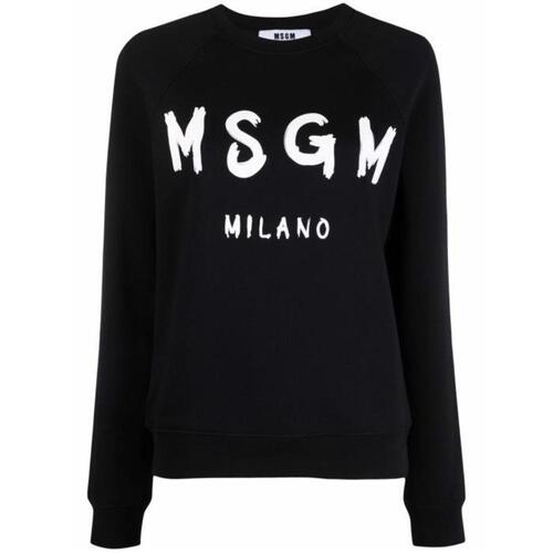MSGM 여성 블라우스 셔츠 로고 프린트 크루 넥 스웨트셔츠 2000MDM513200001