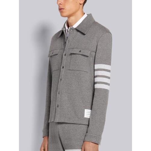 톰브라운 남성 자켓 블레이저 Medium Grey Double Face Cotton Knit 4 Bar Button Down Shirt Jacket MJT291A-07545-035