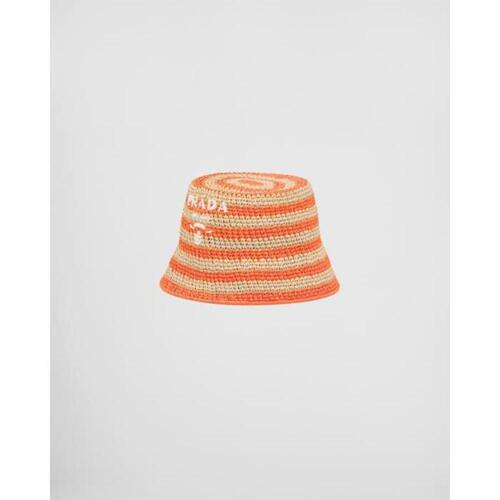 프라다 여성 모자 1HC137_2D1N_F0P6K Crochet bucket hat