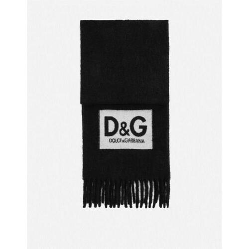 돌체앤가바나 남성 스카프 숄 Wool scarf with DG patch GQ294EG2UBEN0000