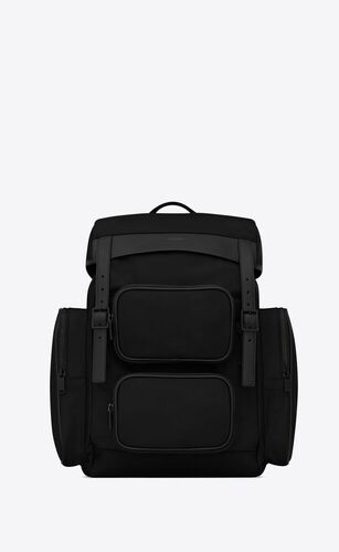 생로랑 남성 백팩 437110FAACZ1000 city multi pocket backpack in econyl®, smooth leather and nylon