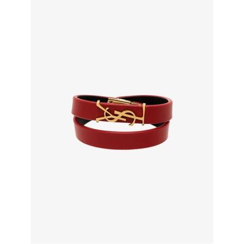 생로랑 여성 팔찌 Red Opyum wrap leather bracelet 16024634_646558BL40J