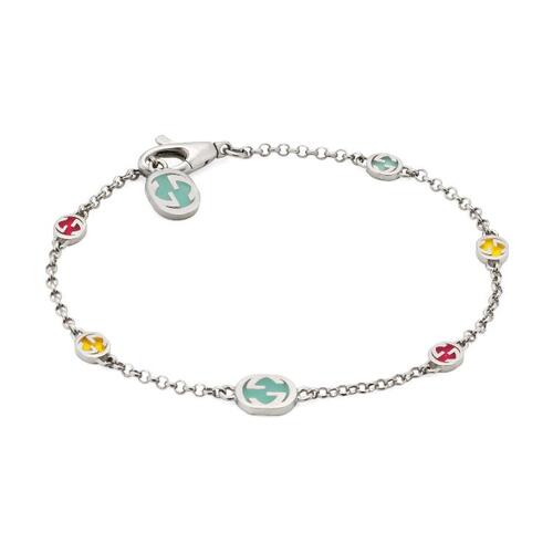 구찌 여성 팔찌 728951 J89B4 8519 Interlocking G bracelet with multicolour enamel