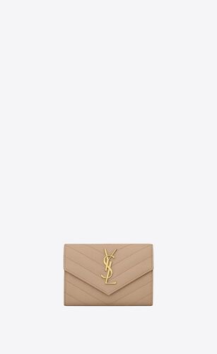 생로랑 여성 반지갑 414404BOW012721 cassandre matelasse small envelope wallet in grain de poudre embossed leather