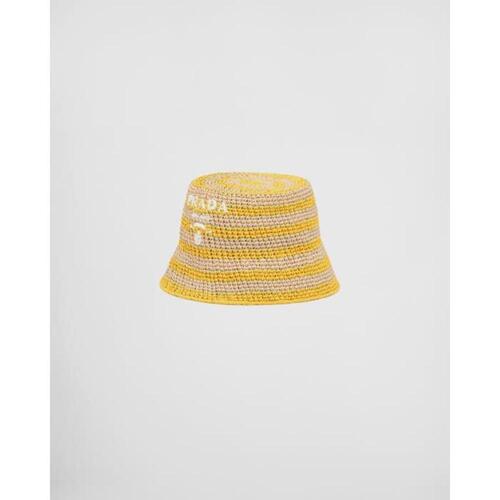 프라다 여성 모자 1HC137_2D1N_F0M7F Crochet bucket hat