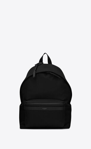 생로랑 남성 백팩 534967FAAB41000 city backpack in econyl®, smooth leather and nylon