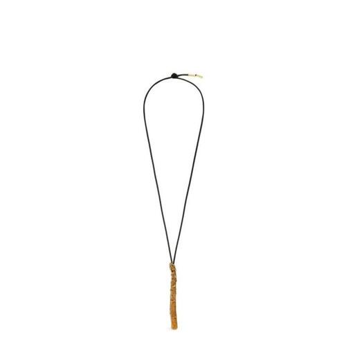 로에베 남성 목걸이 Asparagus pendant in calfskin&amp;brass Bronze J000241X11