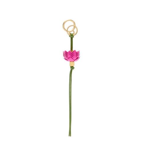 로에베 여성 키링 가죽소품 Flower dice charm in classic calfskin&amp;brass Fuchsia C621232XEP-7925