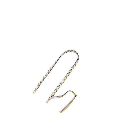 로에베 여성 기타액세서리 Thin braided strap in classic calfskin Lime Yellow/Light Mauve C073S49X02-4844