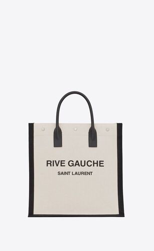 생로랑 남성 토트백 탑핸들백 632539FAABR9083 rive gauche north/south tote bag in printed linen and leather