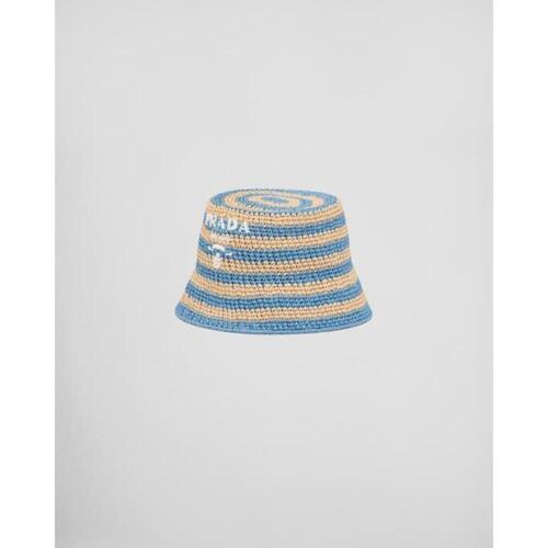 프라다 여성 모자 1HC137_2D1N_F0O8A Crochet bucket hat