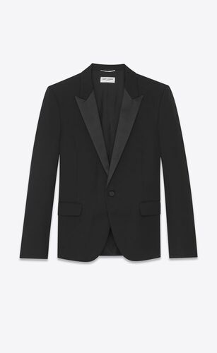 생로랑 남성 자켓 블레이저 505327Y512W1000 peaked lapel tuxedo jacket in grain de poudre saint laurent