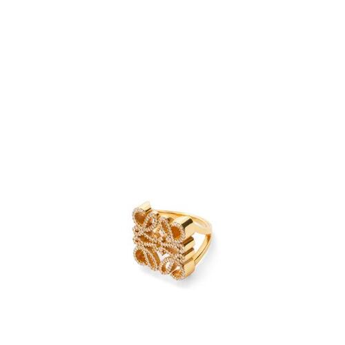 로에베 여성 반지 Pave Anagram ring in sterling silver&amp;crystal Gold J821305X08-8130