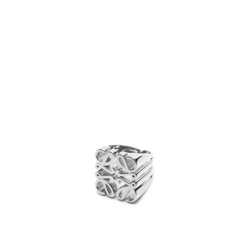 로에베 여성 반지 Pave Anagram chevaliere ring in sterling silver Silver J821305X11-1160