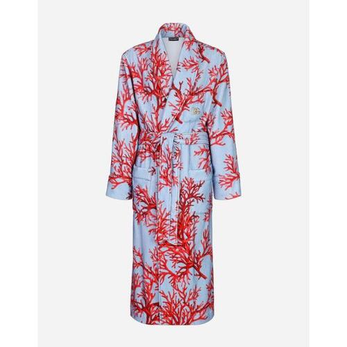 돌체앤가바나 남성 비치웨어 Coral print cotton bathrobe M0I19THS7I3HC3VK