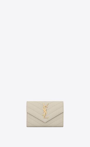 생로랑 여성 반지갑 414404BOW019207 cassandre matelasse small envelope wallet in grain de poudre embossed leather