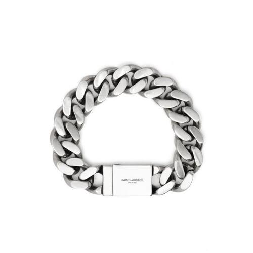 생로랑 남성 팔찌 Silver Tone Curb Chain Bracelet 18906213_691327Y1500