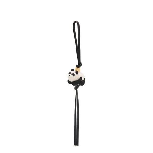 로에베 남성 키링 가죽소품 Panda charm in felt&amp;calfskin Black/White C621232XCP-1102