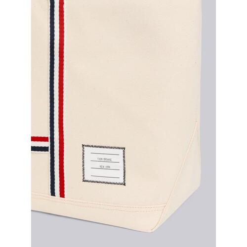 톰브라운 남성 토트백 탑핸들백 Off White Double Face Cotton Canvas Medium Tool Tote Bag MAG271A-07164-114