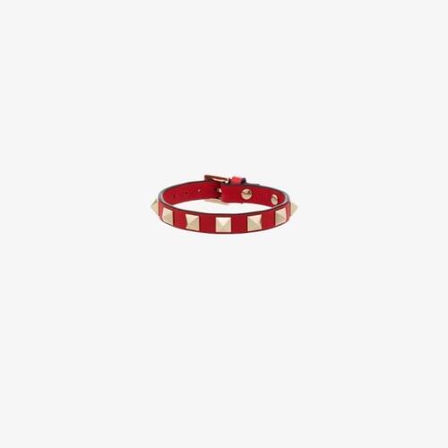 베르사체 여성 팔찌 Red Rockstud leather bracelet 15792487_WJ0255VIT
