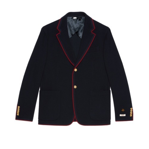 구찌 남성 자켓 블레이저 Wool cotton jersey jacket with patches 645195ZAC3R4440