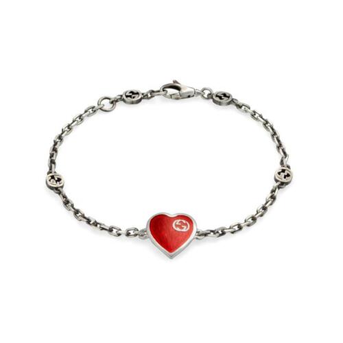 구찌 여성 팔찌 645546 J89B4 1192 Gucci Heart bracelet with InterlockingG