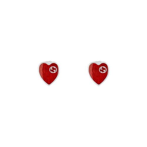 구찌 여성 귀걸이 645547 J8410 8166 Gucci Heart earrings with InterlockingG