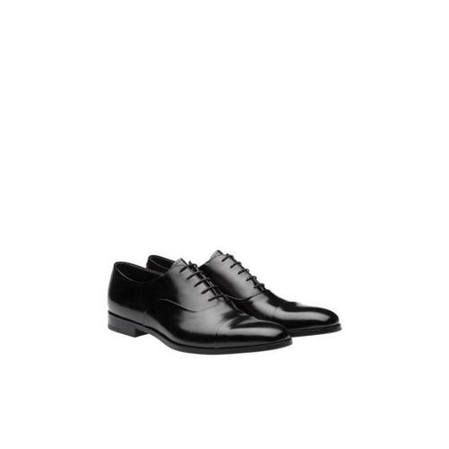프라다 남성 구두 로퍼 2EB177_P39_F0002_F_X001 Brushed leather laced Oxford shoes