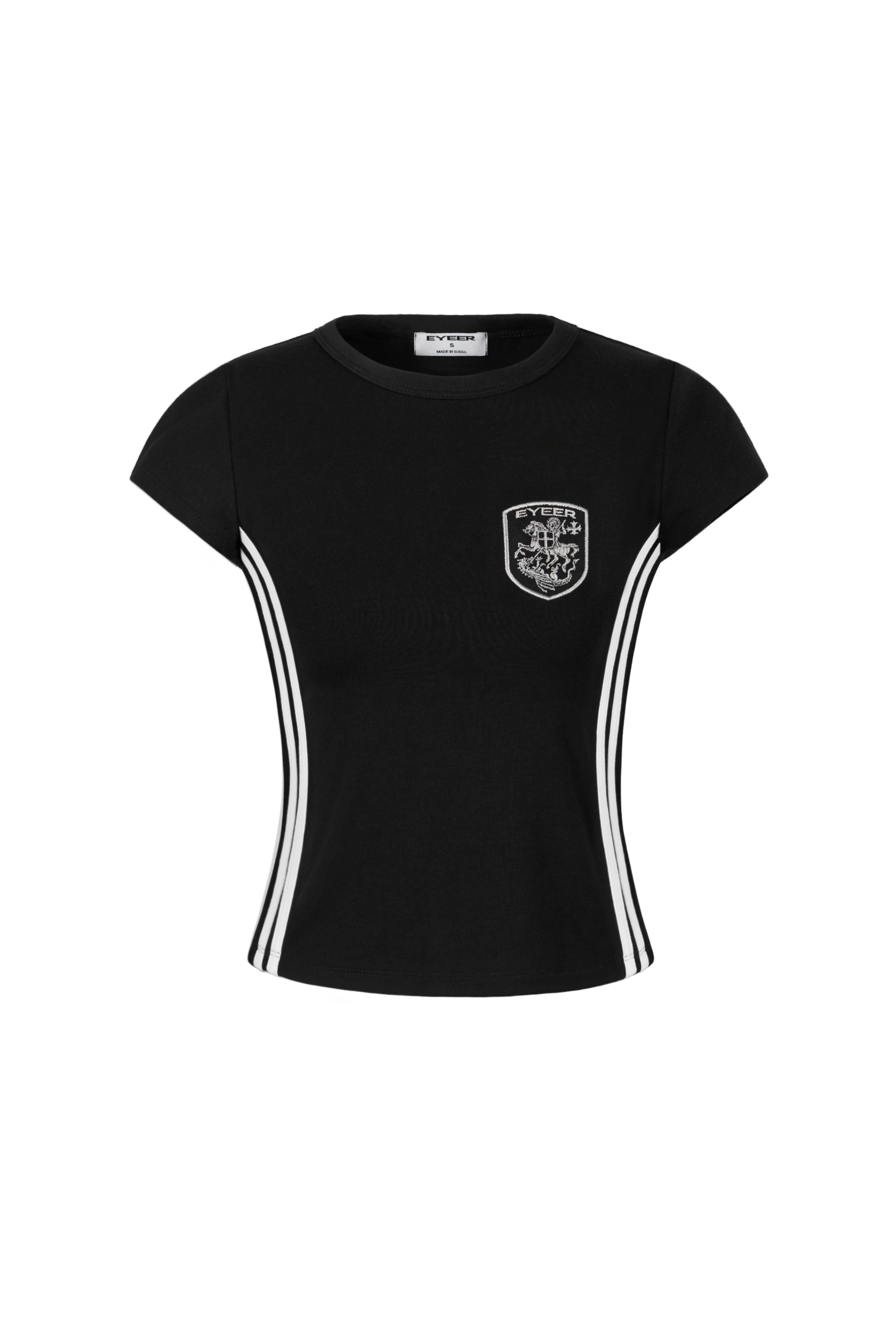 Shield Logo Short Sleeve Top - Black - EYEER