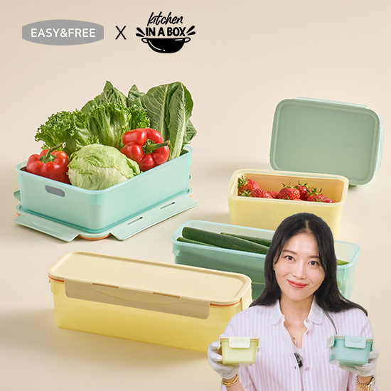 이지앤프리 에어클립 프레시 밀폐용기 대용량팩 5종 7P