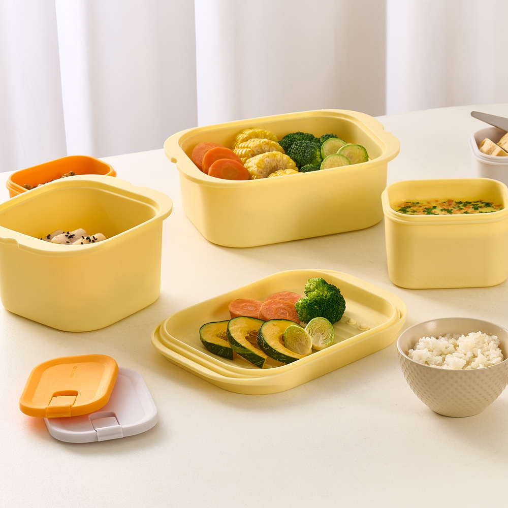 오클레 실리콘 찜용기 1,500ml 오렌지 1P