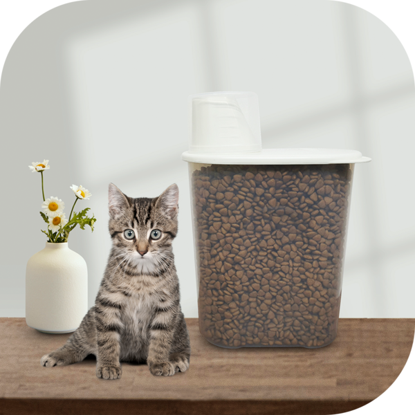 아이보리 강아지 고양이 사료보관통2.5L