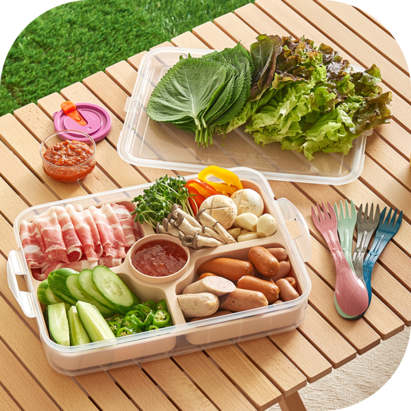 멀티 식판 트레이 캠핑 식기 트레이 7P 세트