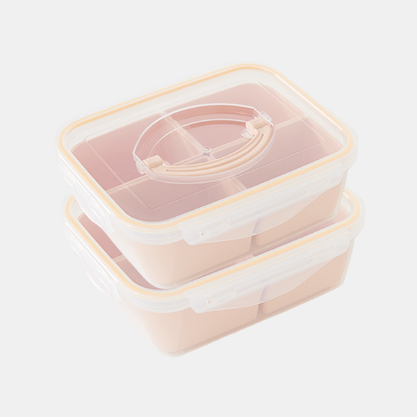 나눔쉐어 밀프랩 원핸들 용기 1400ml 4칸 2P