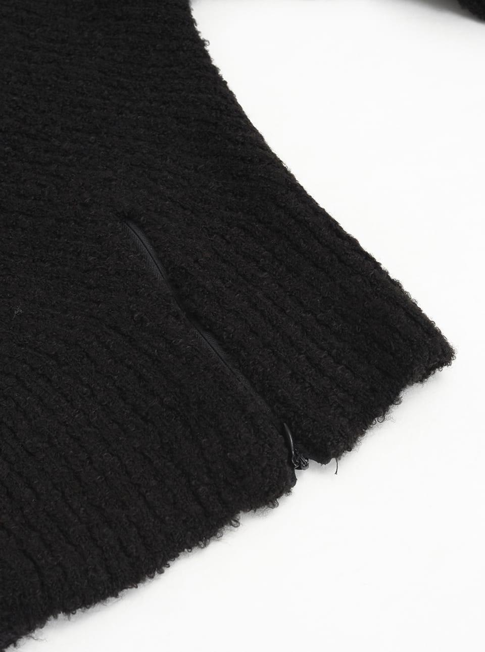 WOMEN MORO KNITTED HOODIE ZIP-UP BLACK - vacantarchive
