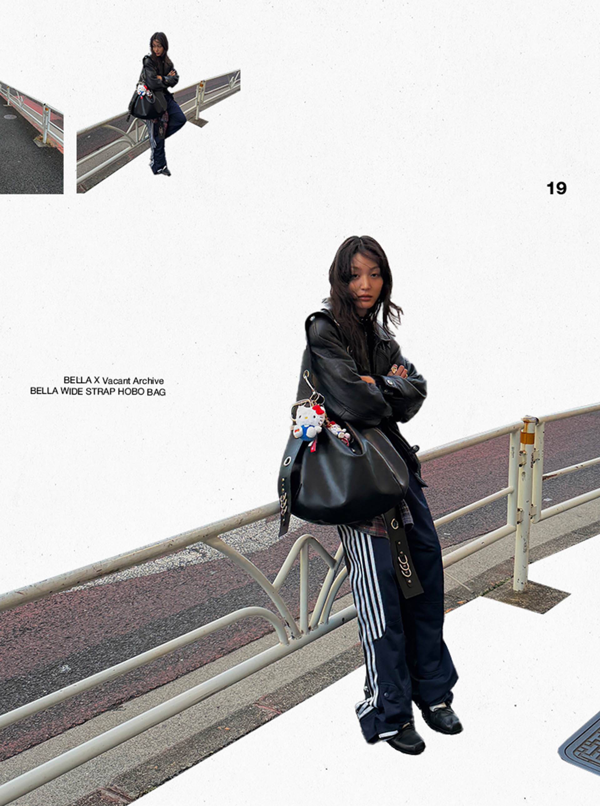 ショルダーバッグ・ポシェット [VACANTARCHIVE] BELLA WIDE STRAP HOBO BAG 3RD) BELLA WIDE STRAP HOBO BAG BLACK - vacantarchive