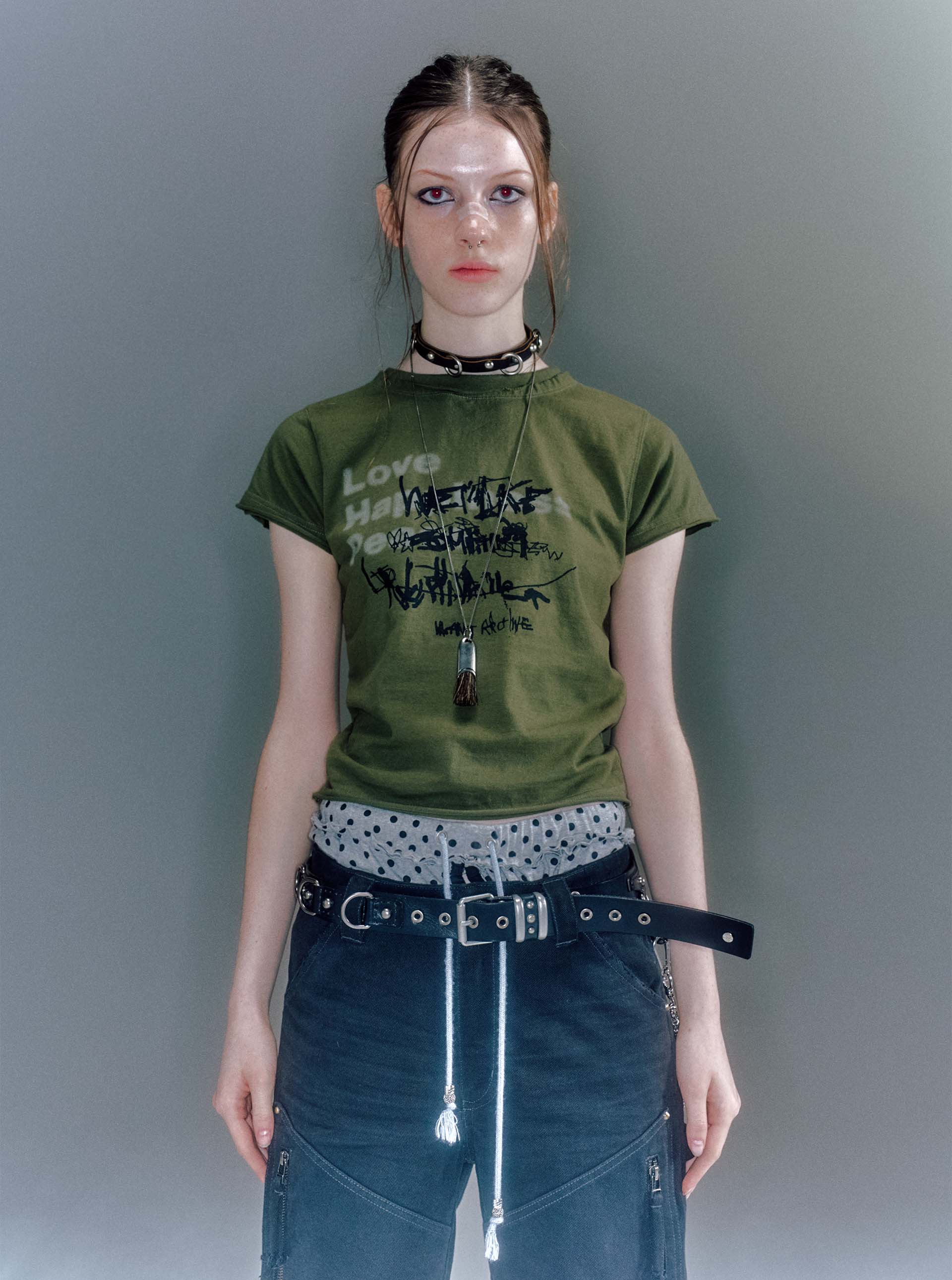 【VACANT ARCHIVE】NANA STUD LEATHER CHOKER NANA STUD LEATHER CHOKER BLACK - vacantarchive
